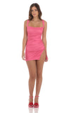 Ruched Bodycon Dress in Pink