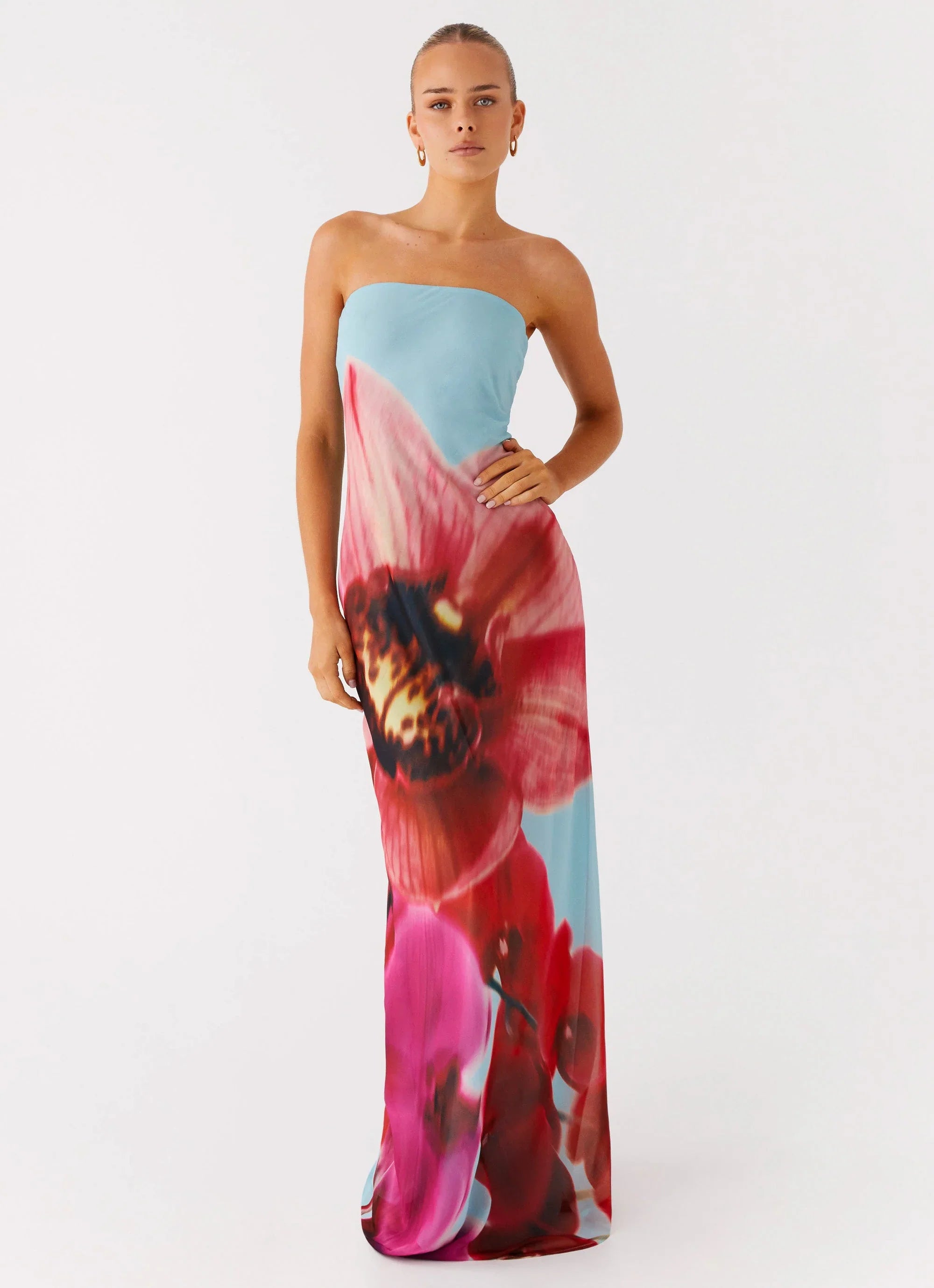 Amelle Maxi Dress Turquoise Bloom