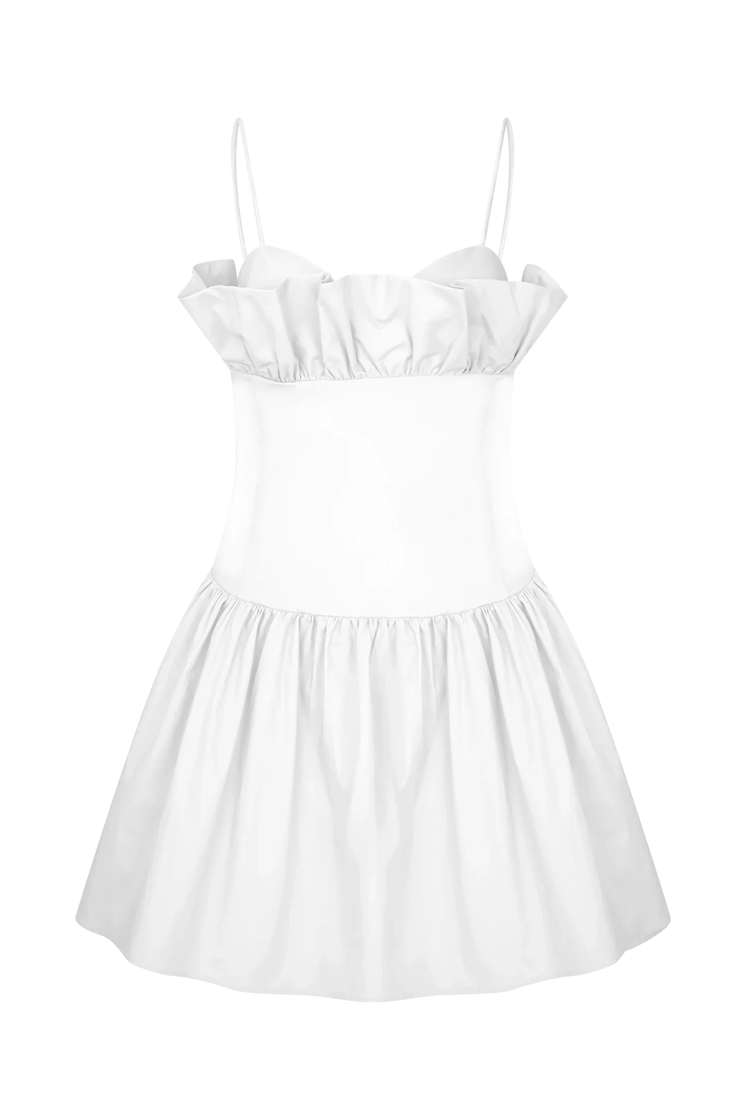 Janis Cotton Frill Mini Dress White