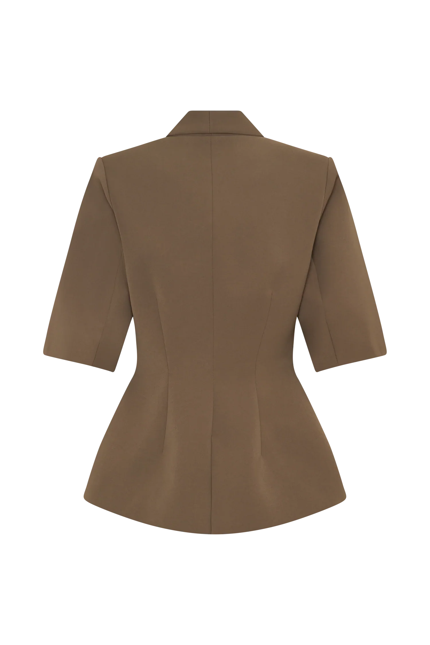 Opal Puff Sleeve Suiting Top Cacao Brown