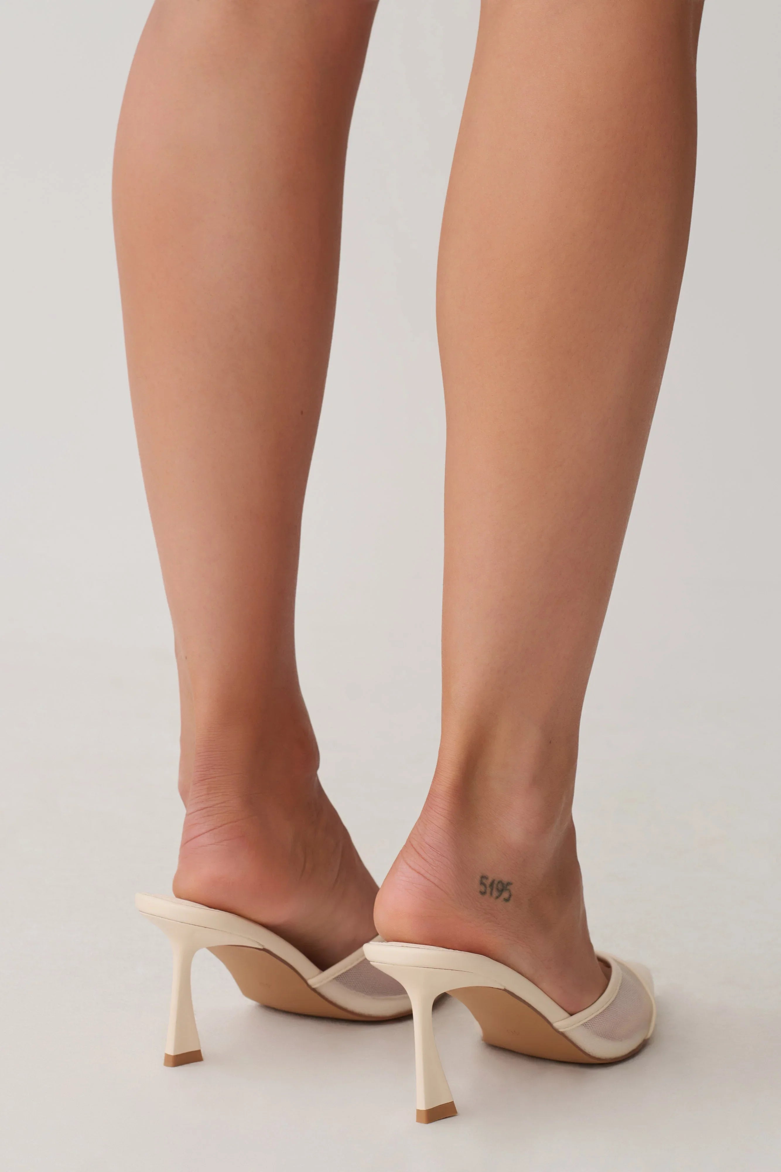 Micah Mesh Pointed Heel Ivory