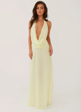 Elysia Chiffon Maxi Dress Lemon