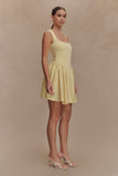 Sharon Scuba Jersey Mini Dress Pastel Lemon