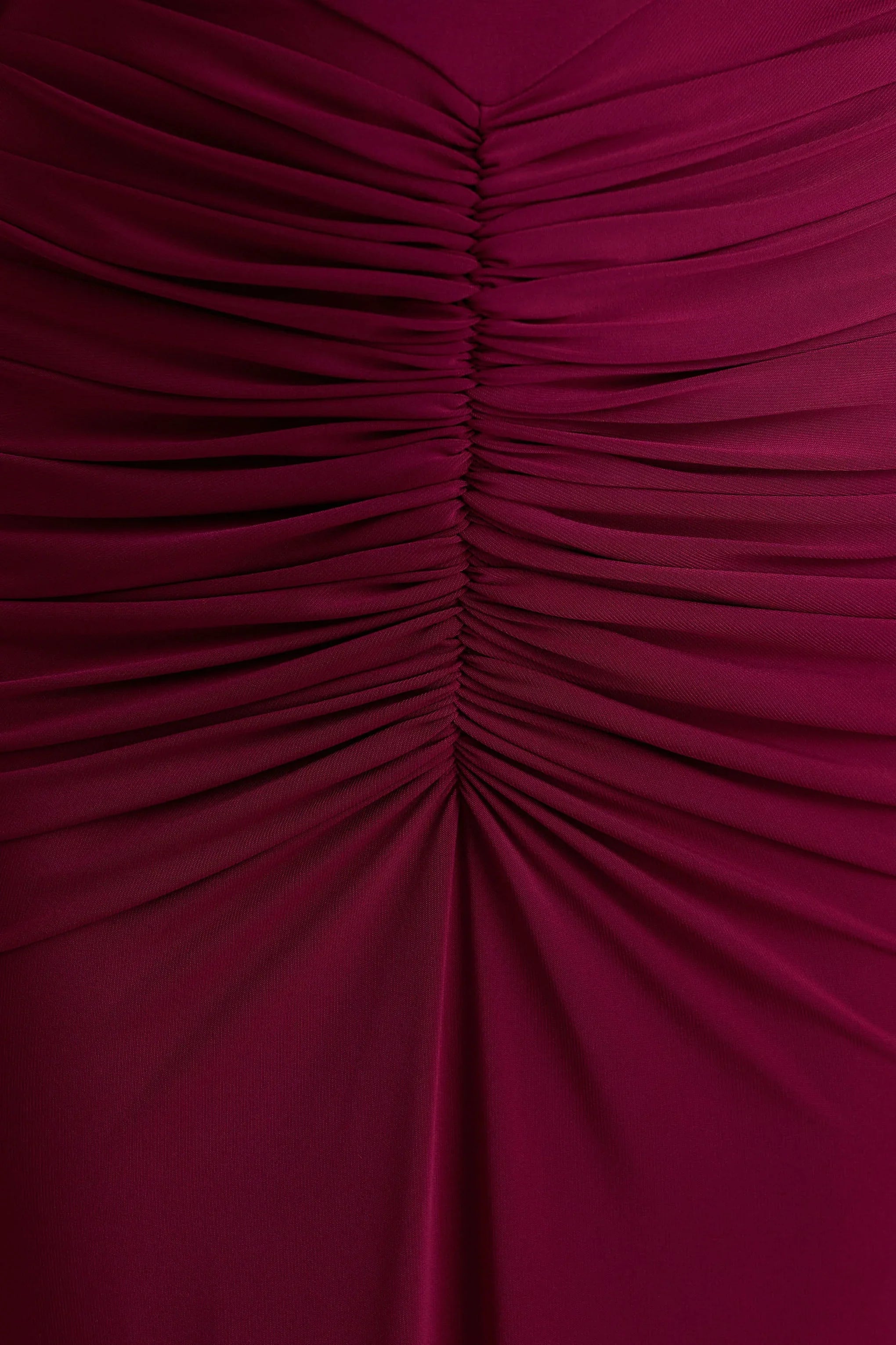 Premiere Burgundy Boat Neck Maxi Dress With Open Back And Cape Sleeves