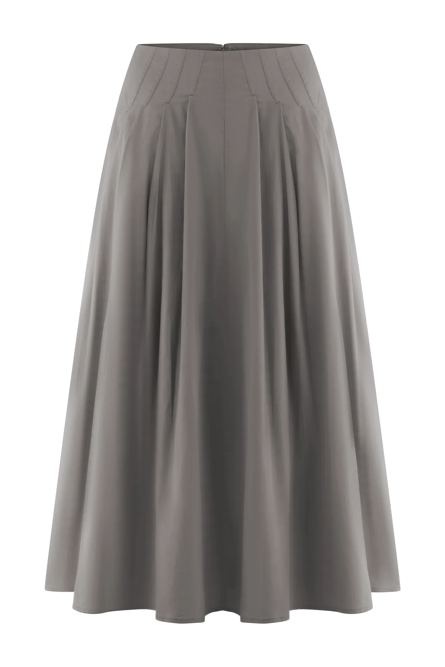 Mae A Line Midi Skirt Pebble Brown
