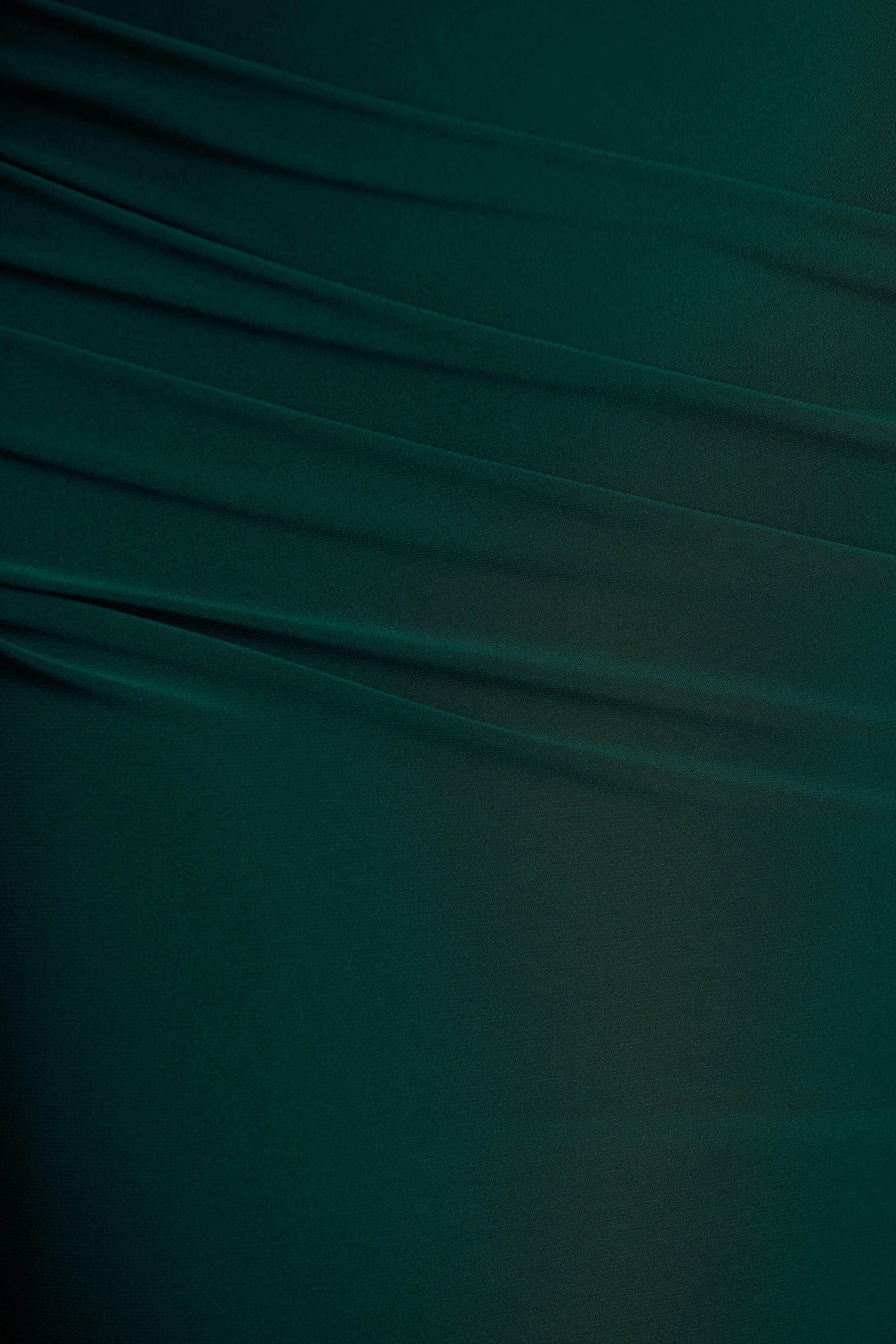 Magdelena Bottle Green Asymmetric Cape Maxi Dress