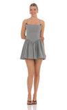 Pearl Charm Flare Dress in Gingham Print