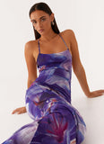 Livia Maxi Dress Purple White Lilly