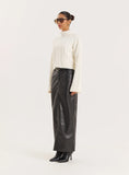 Cream Chunky Knit Turtle Neck Crop Jumper