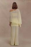 Lyra Sheer Knit Cape Lemon