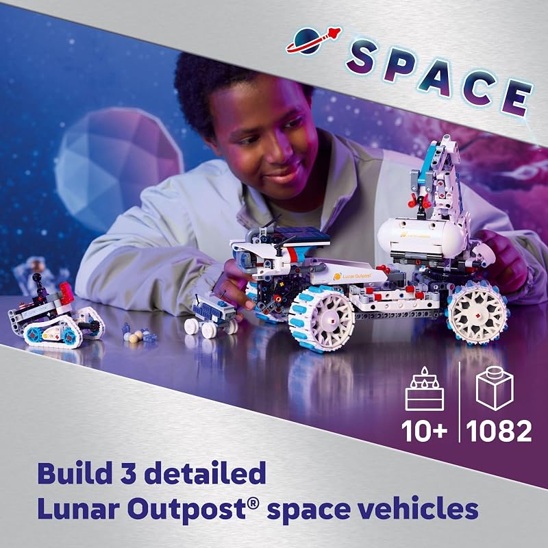 LEGO Technic Lunar Outpost Moon Rover Space Vehicle Building Toy All Terrain Explorer for Kids Boys Girls Ages 10 Buildable Space Decor for Any Room Gift Idea for Birthdays 42211