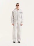 Grey Sports Club Slogan Zip Hoodie