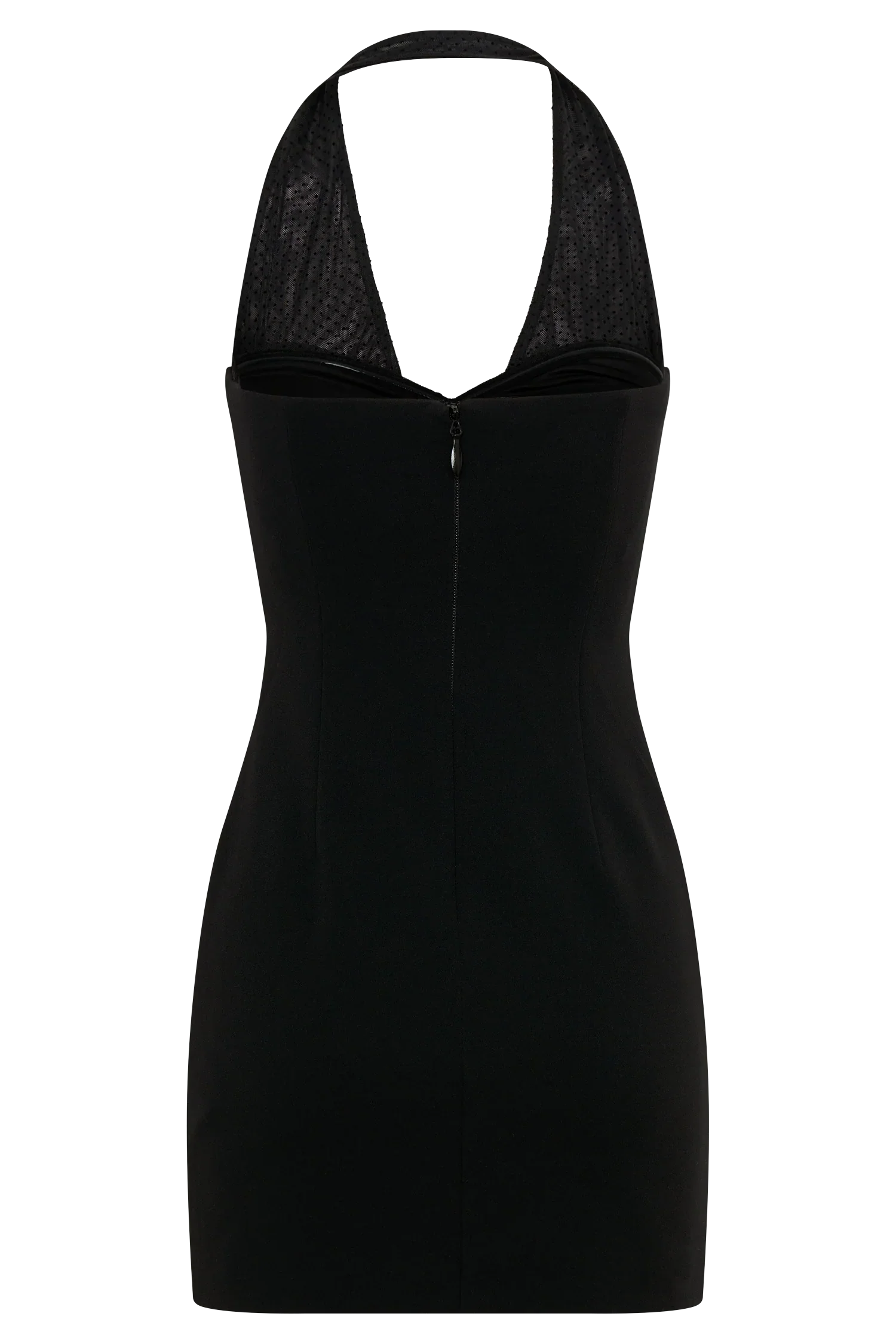 Cressida Crepe Halter Mini Dress Black