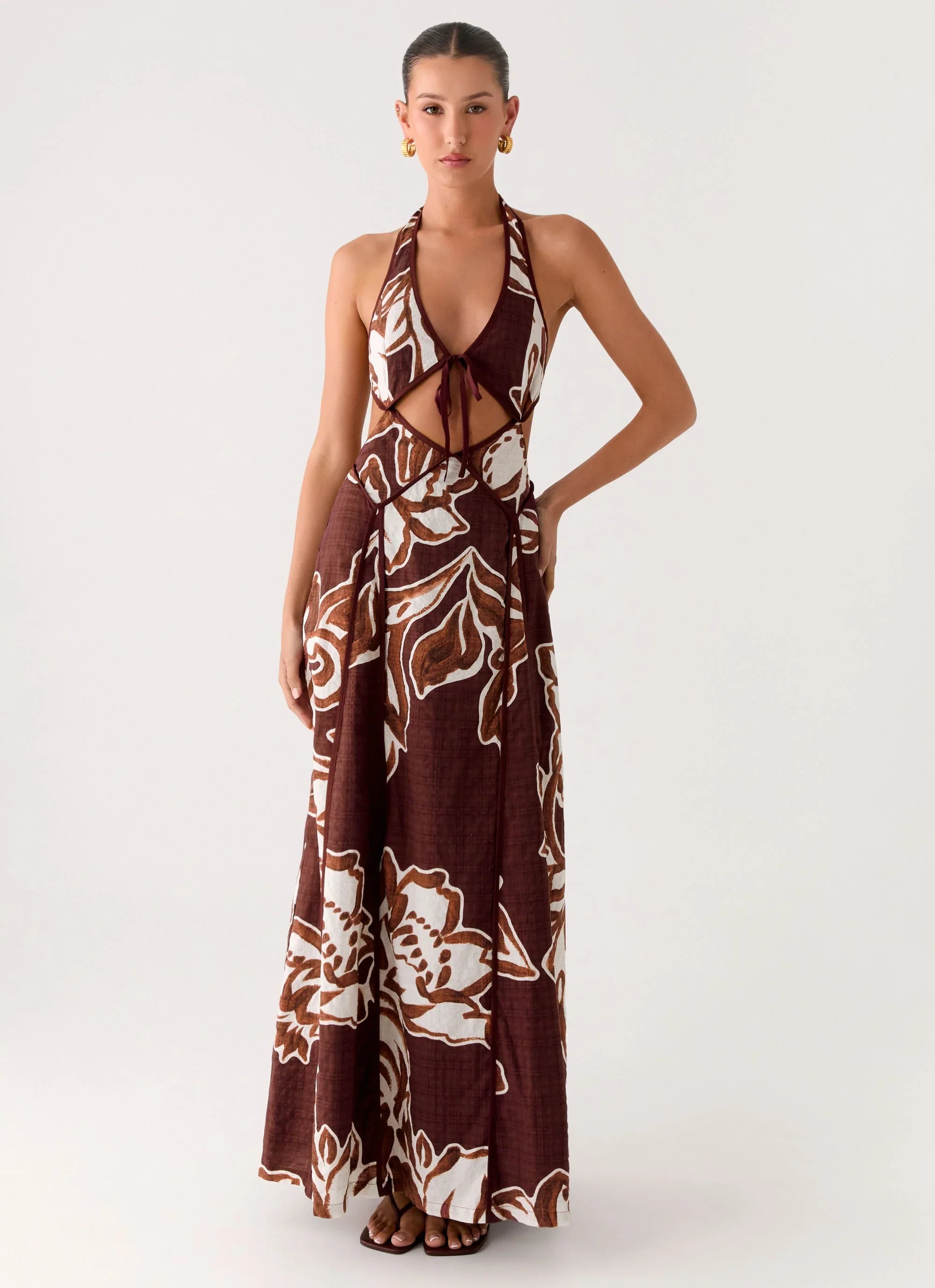 Sonnet Maxi Dress Espresso Meadow