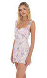 Tassel Strap Floral Dress in Lavender