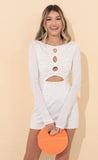 Boat Neck Dress in White Shimmer