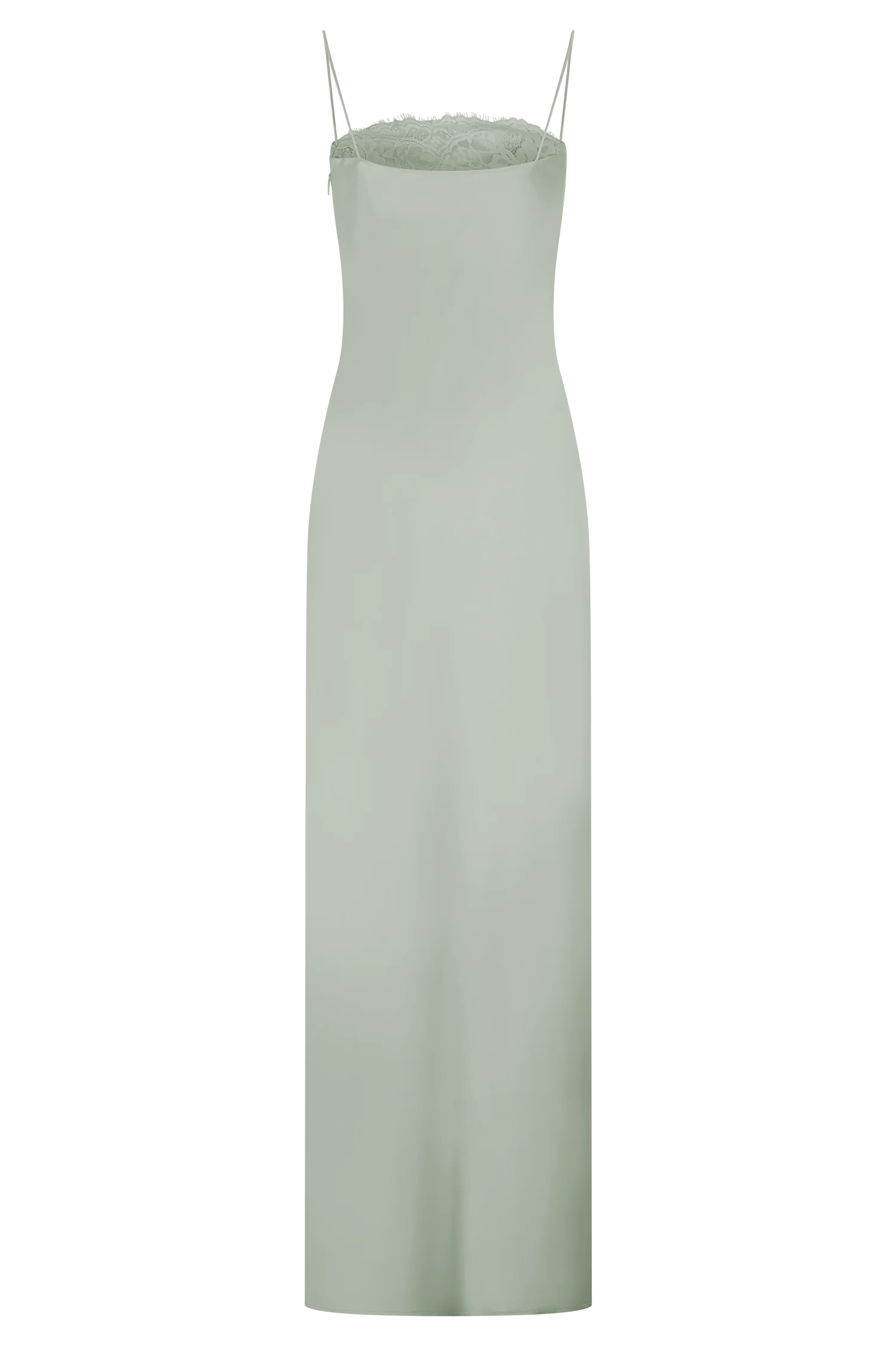 Isadora Lace Satin Maxi Dress Sage