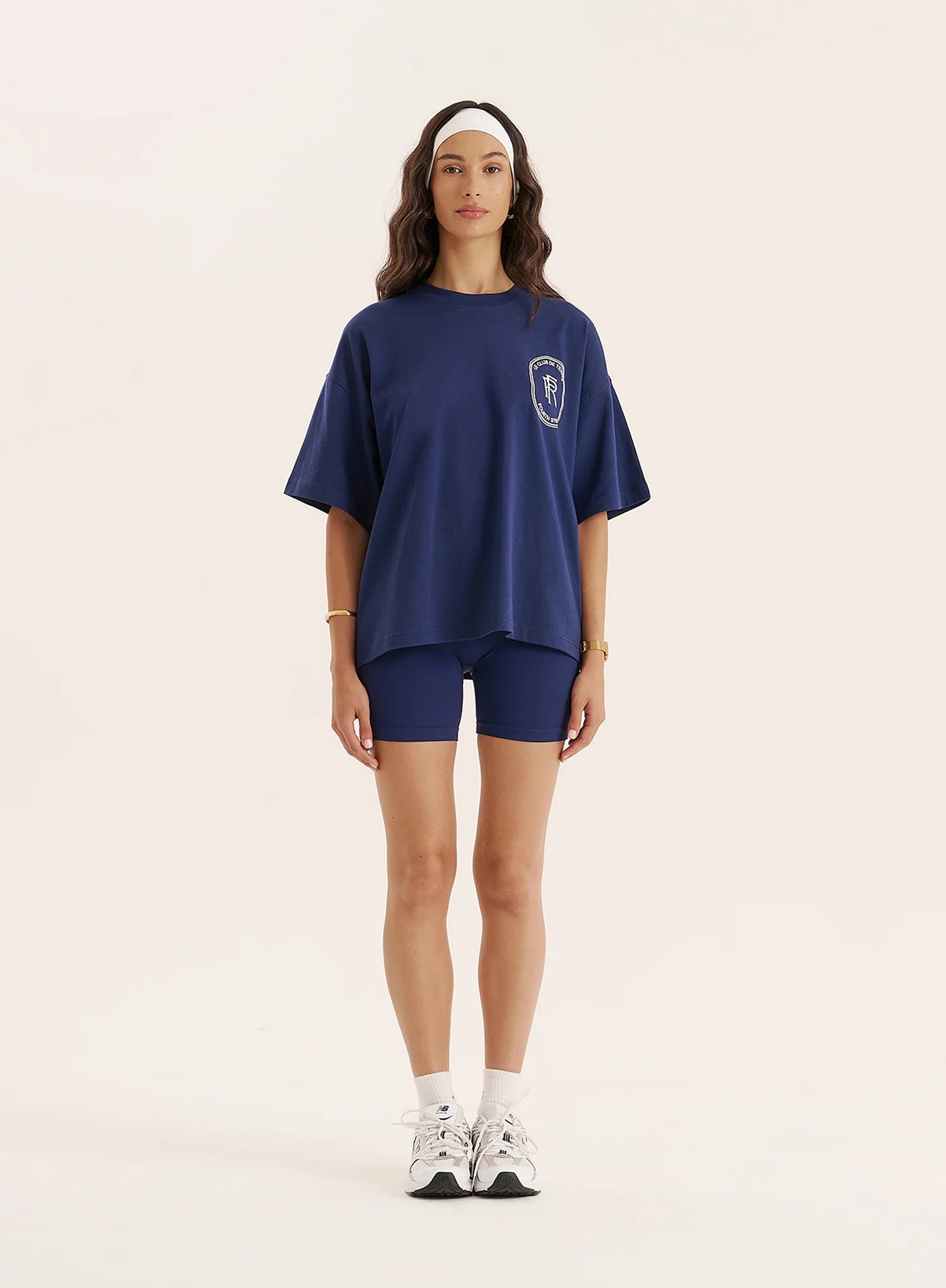 Navy Tennis Club Back Print T Shirt