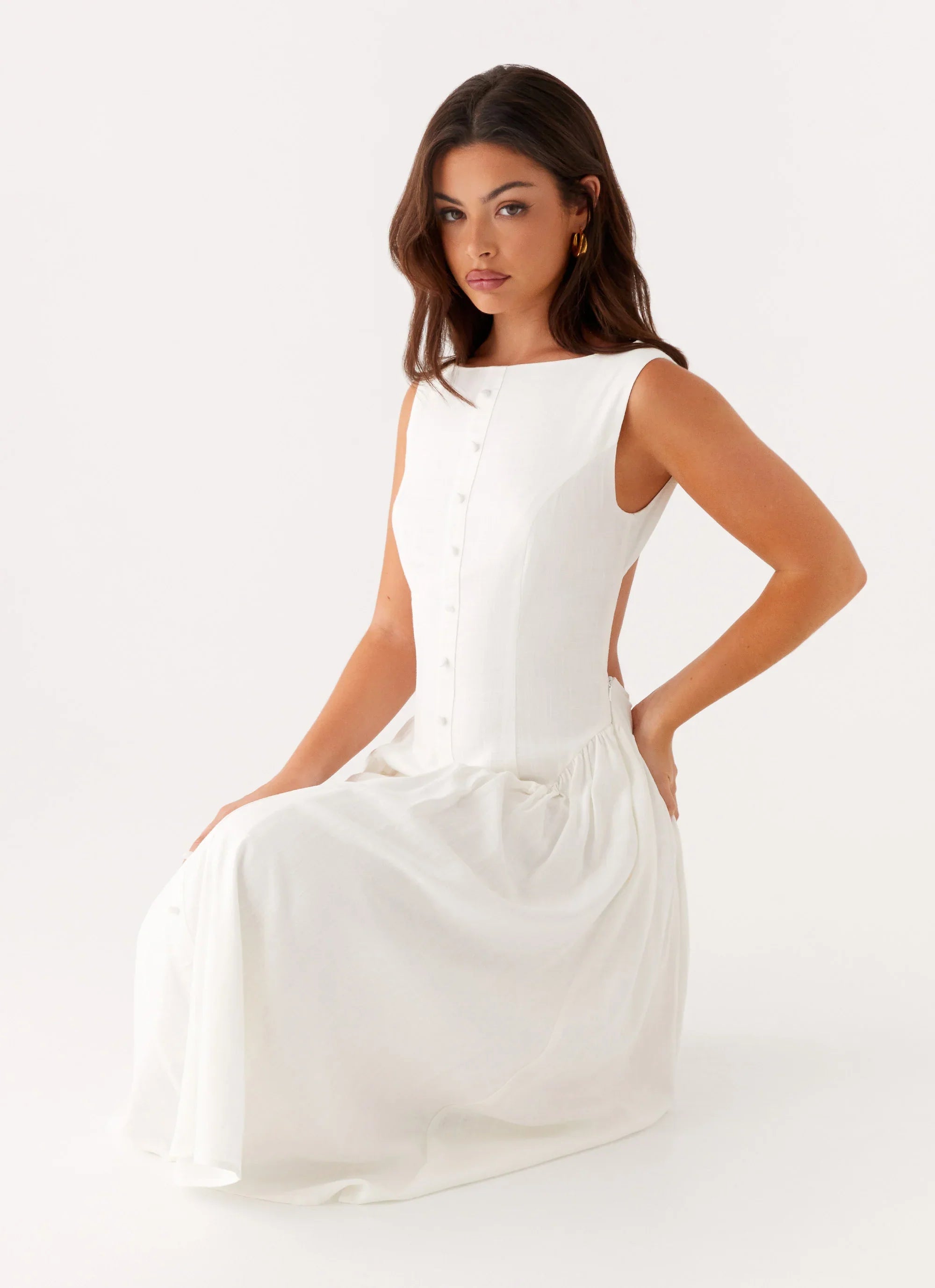 Maylah Midi Dress White