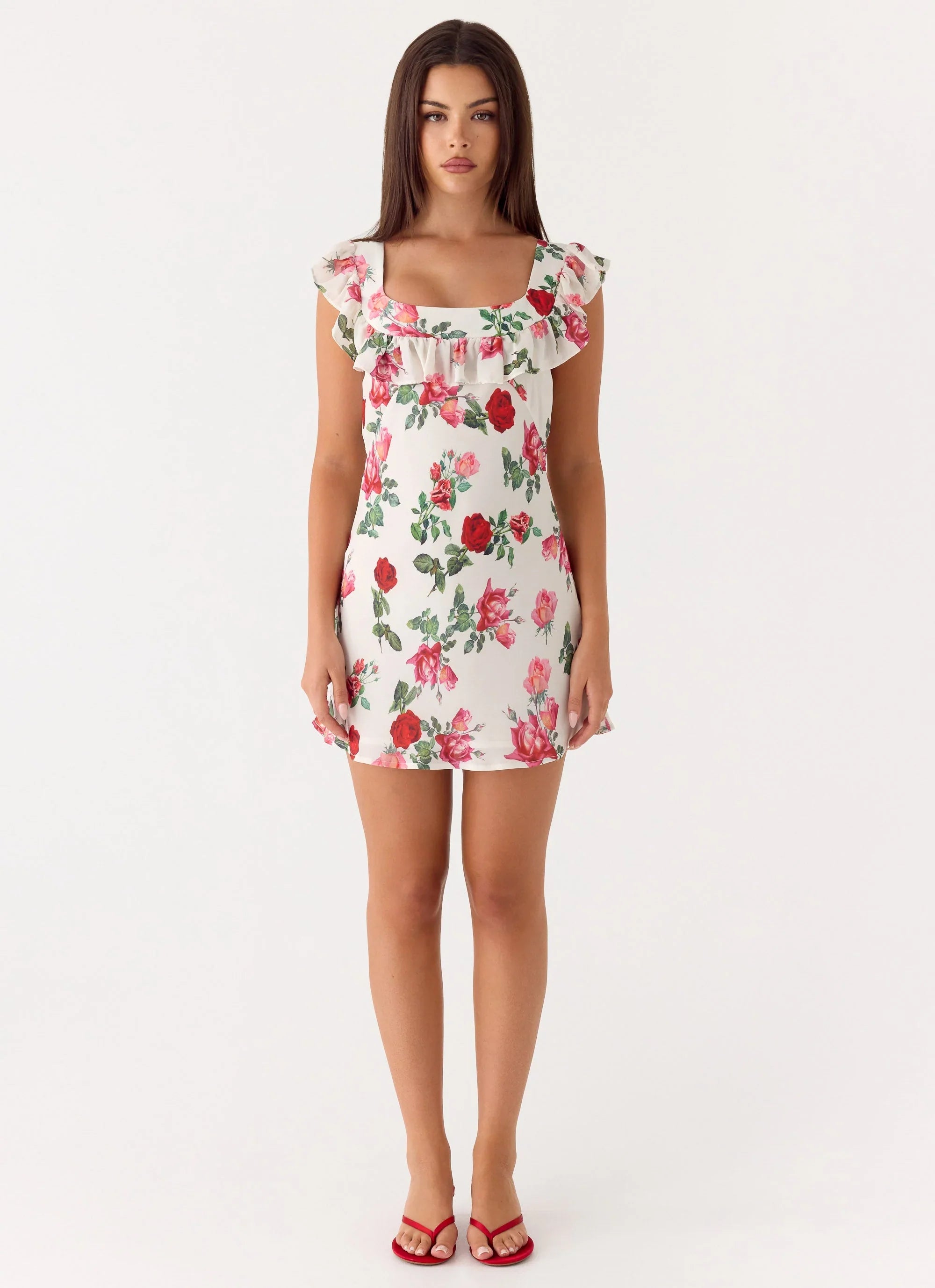 Malina Mini Dress Ivory Bloom