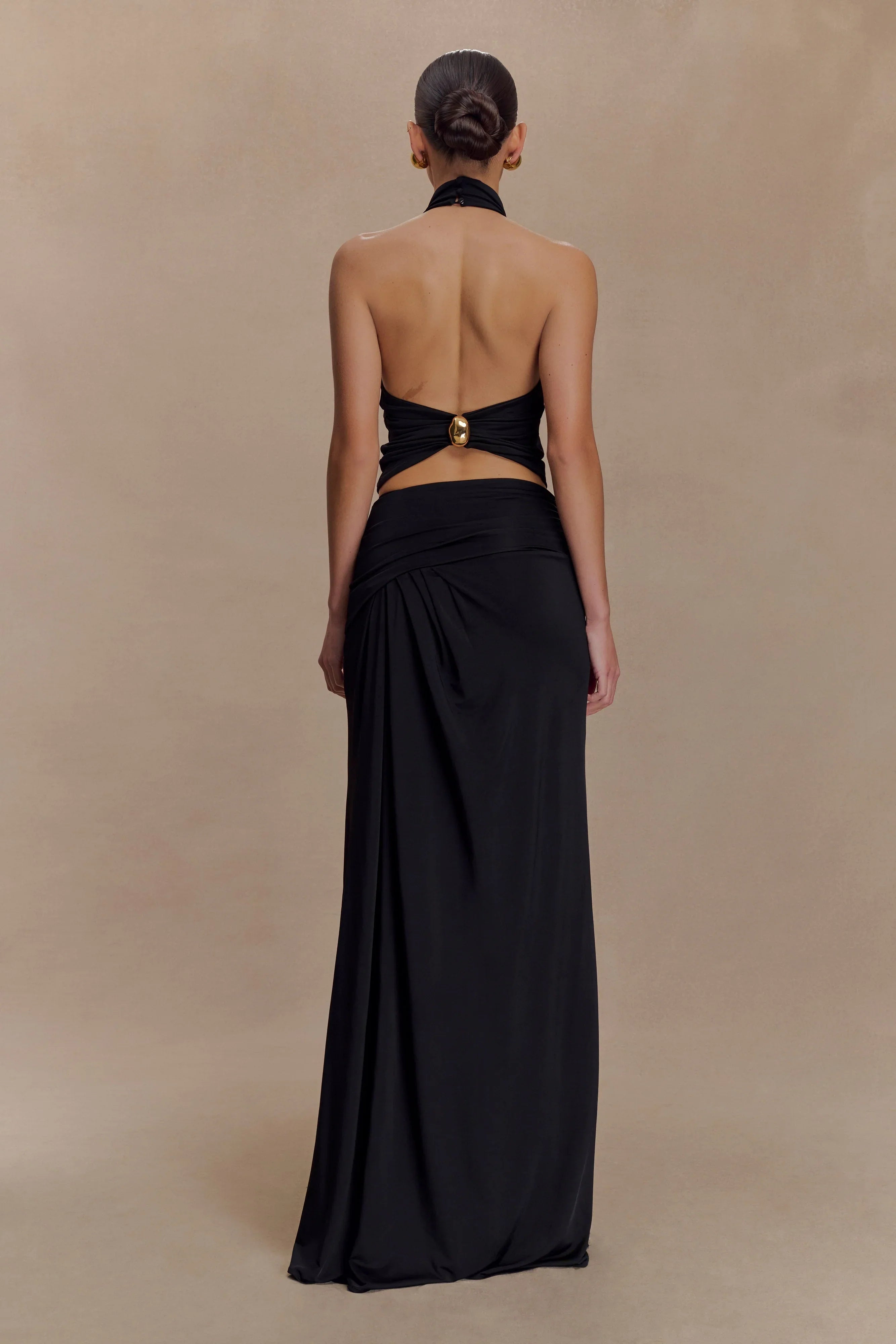 Calandra Slinky Maxi Skirt Black