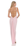 Square Neck Open Back Maxi Dress in Pink