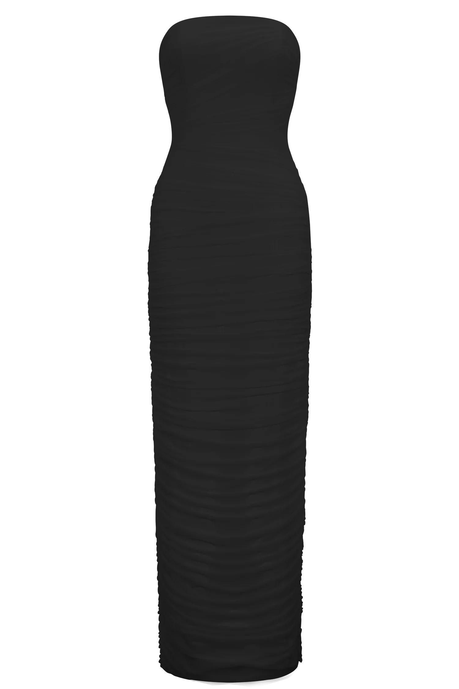 Jianna Strapless Mesh Maxi Dress Black