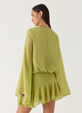 Solo In Soho Mini Dress Lime