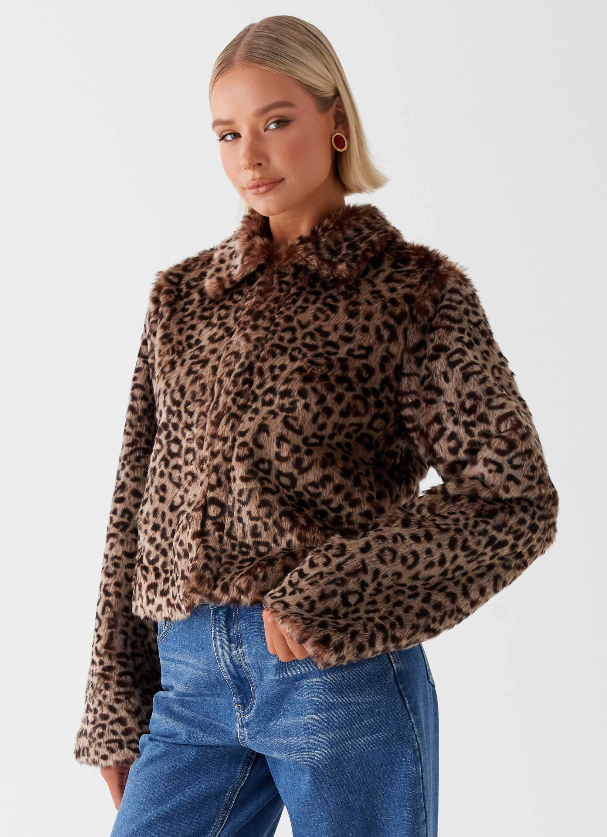 Raleigh Fur Jacket Leopard