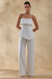 Zura White Square Neck Jumpsuit