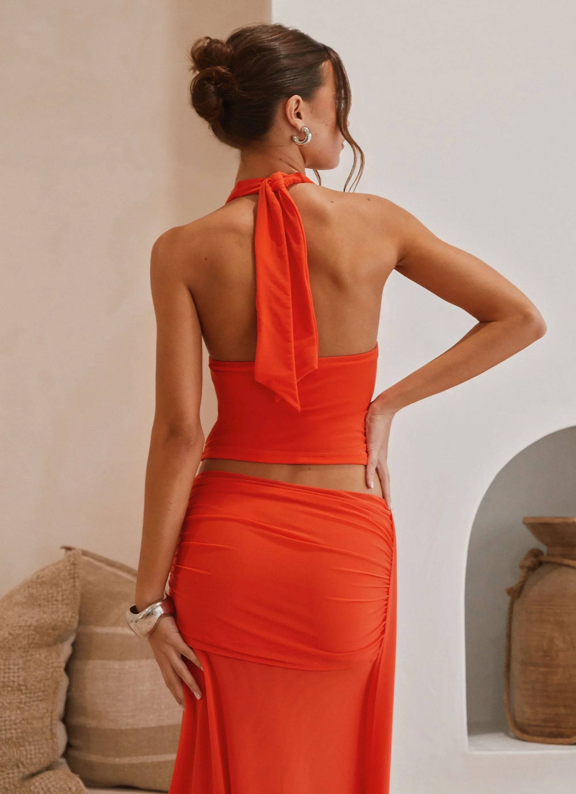 Blaze Halter Top Fire Red