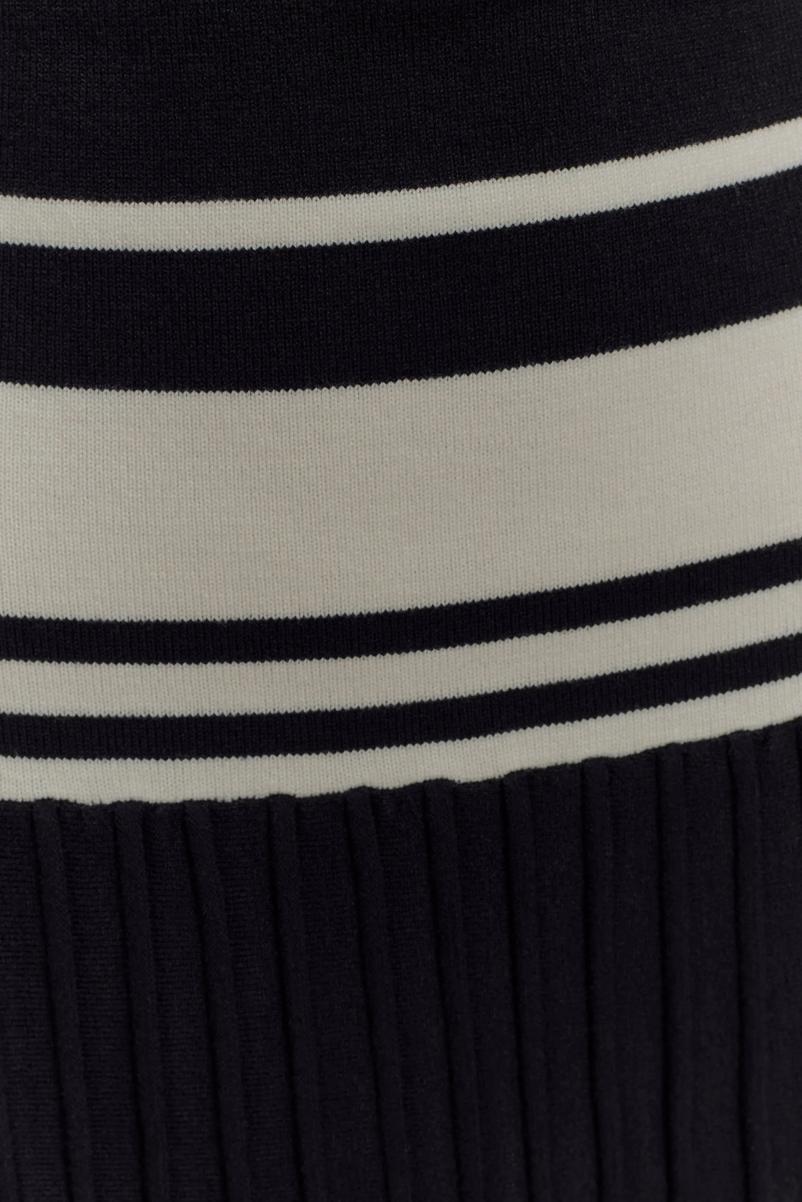 Solaris Strapless Contrast Knit Maxi Dress Black White