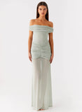 Eyllin Off Shoulder Maxi Dress Sage
