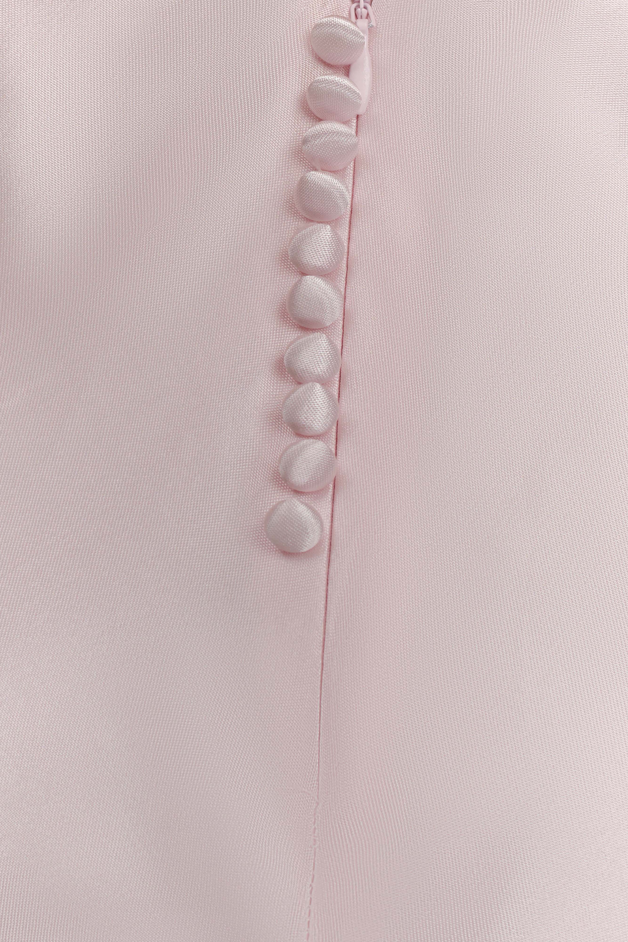Esther Iridescent Satin Cowl Maxi Dress Pale Pink