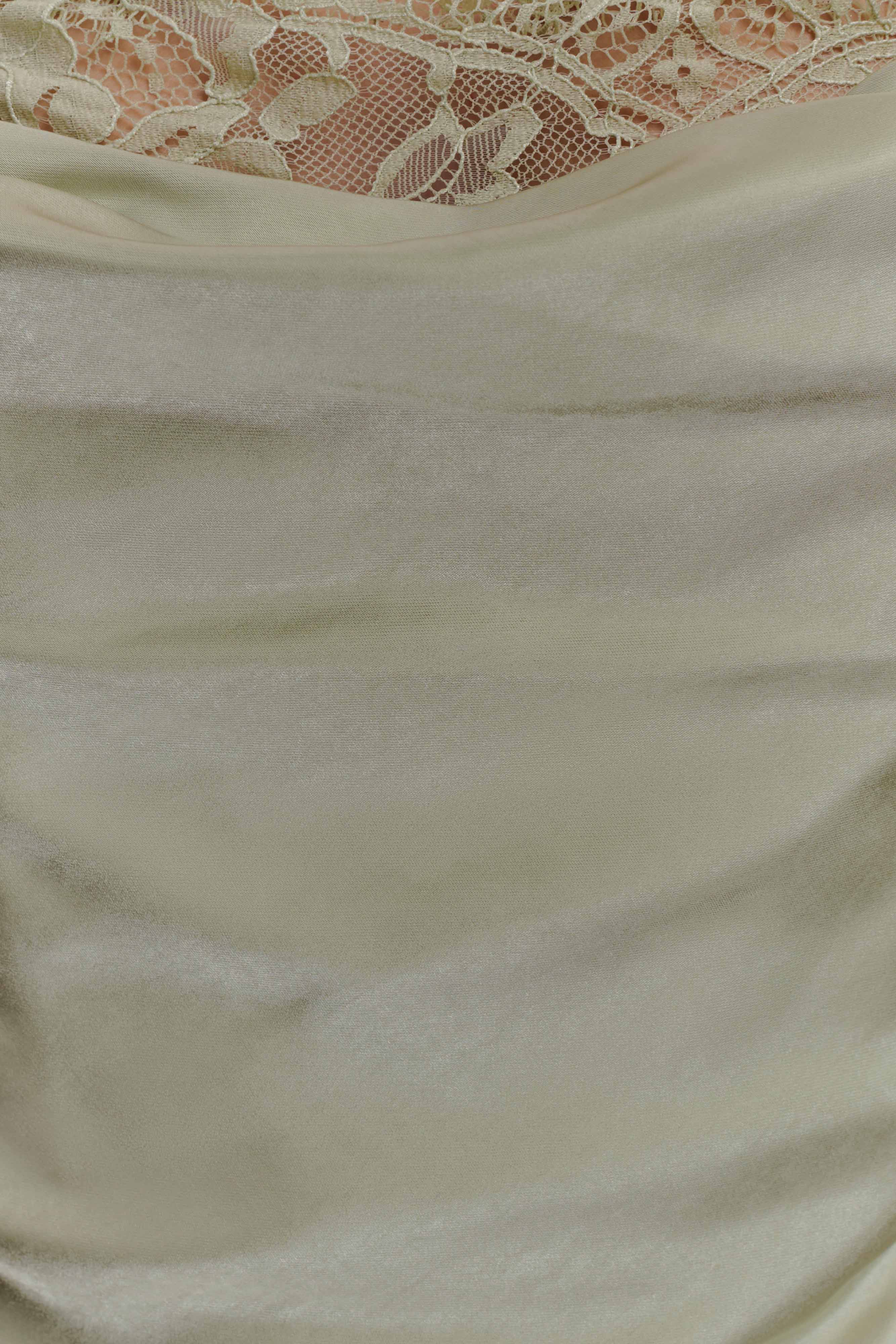 Isadora Lace Satin Maxi Dress Sage