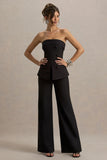 Noemi Black Bandeau Tailored Jumpsuit