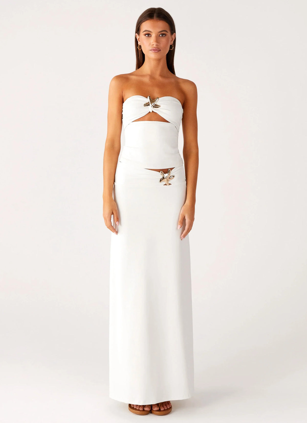 Shoreline Glow Maxi Skirt Off White