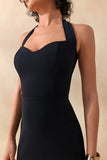 Robyn Black Sweetheart Neck Maxi Dress