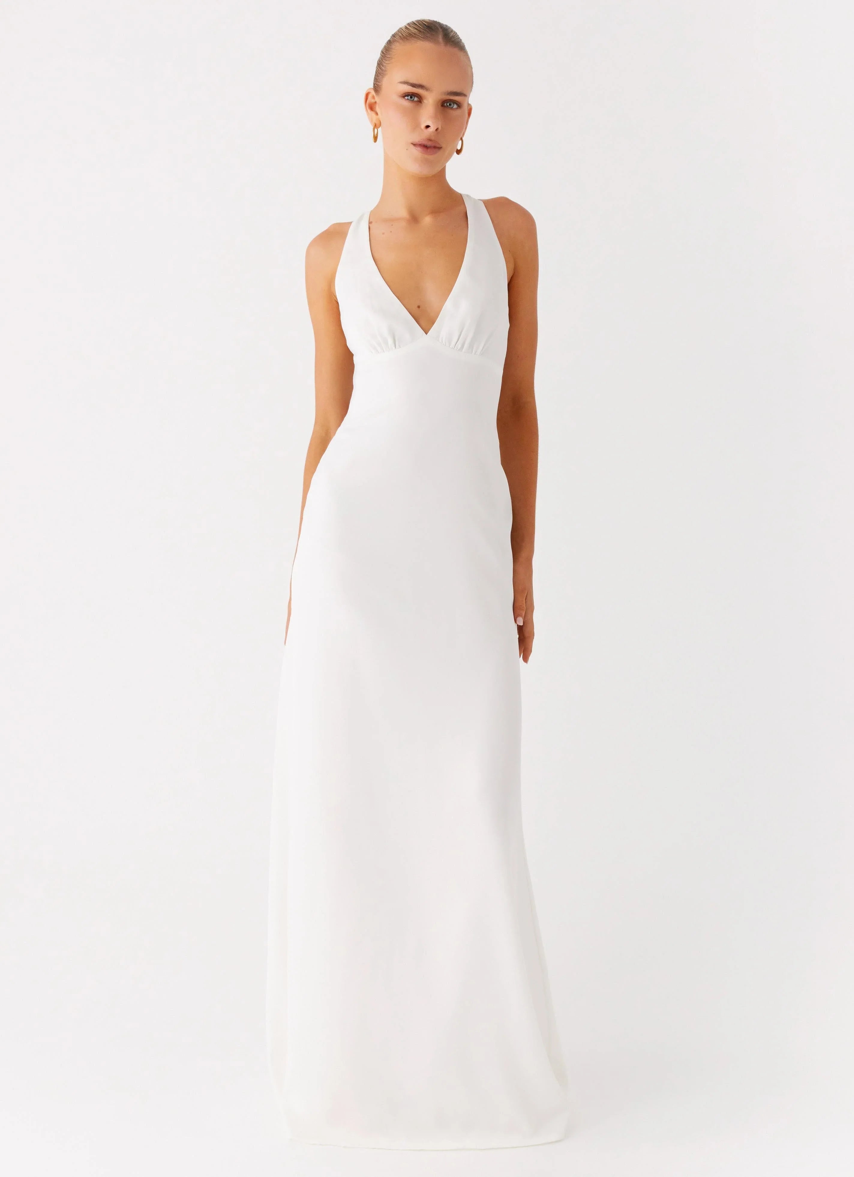 Desi Halterneck Maxi Dress White