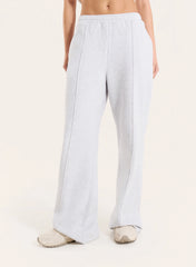 Light Grey 4th Wide Leg Branded Joggers