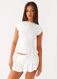 Landon Button Up Top White