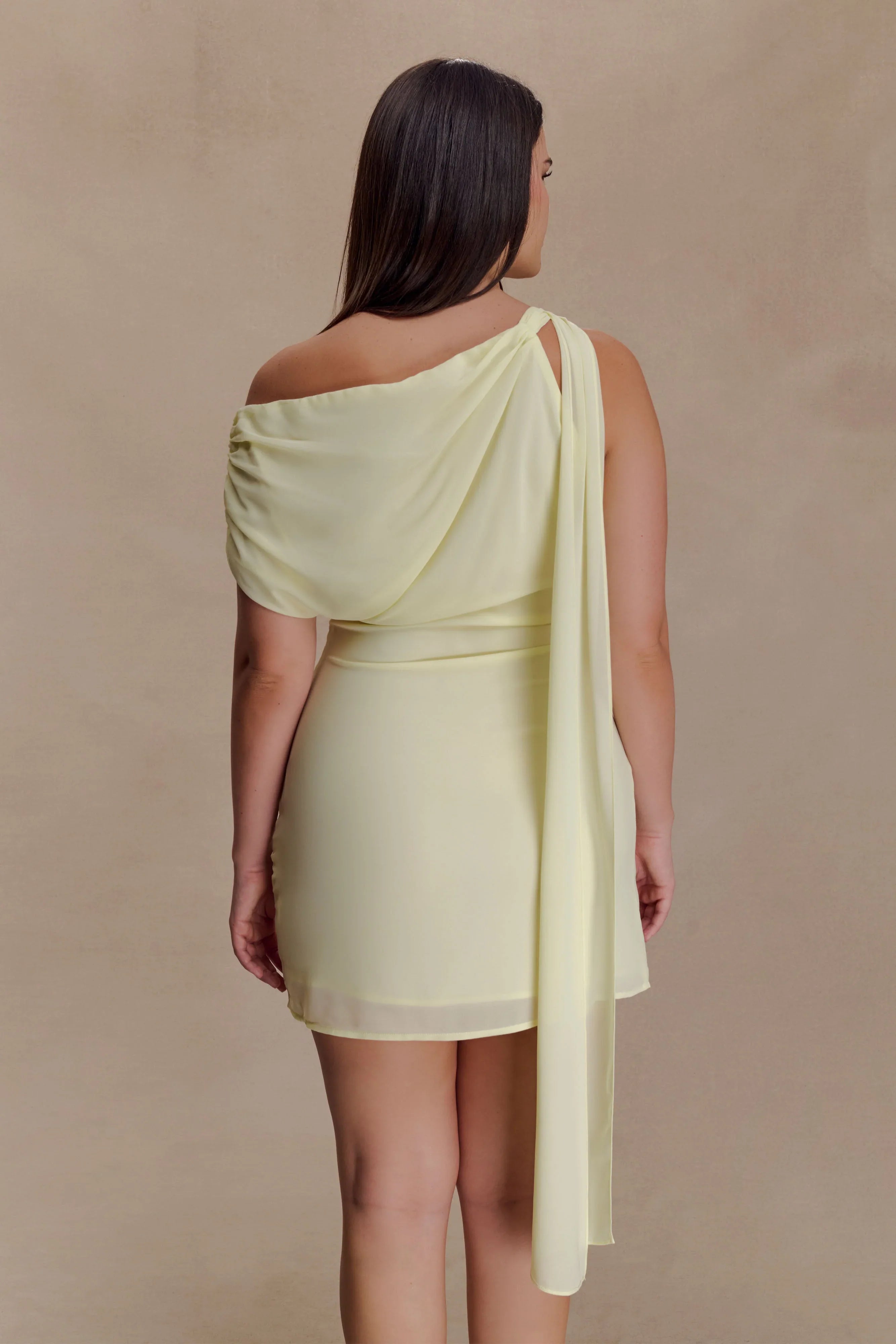 Daisie Chiffon Mini Dress Lemon