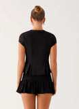 Landon Button Up Top Black