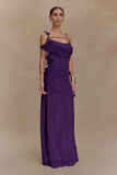 Rosalie Floral Chiffon Maxi Dress Purple