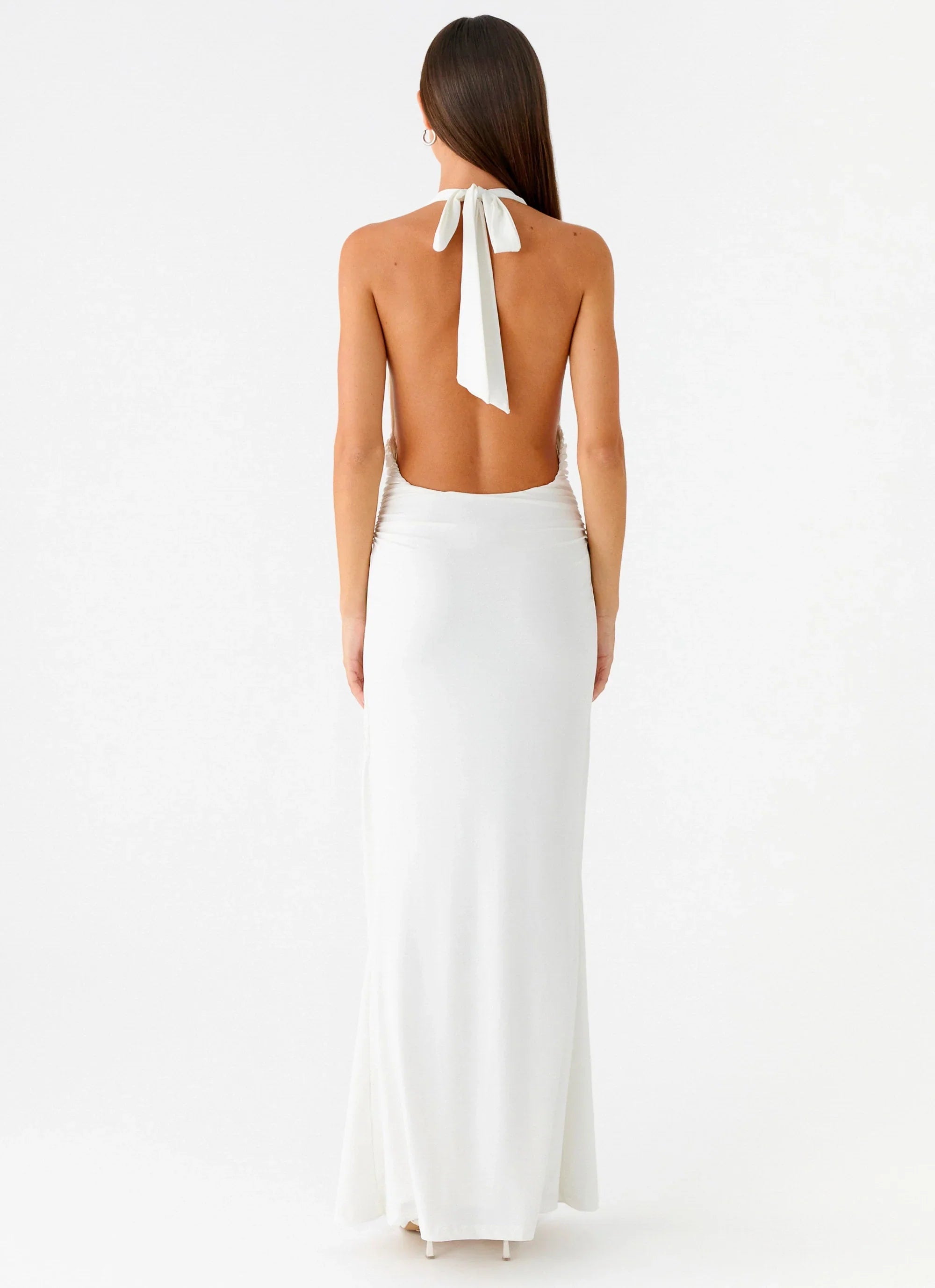 Cheyenne Halter Neck Maxi Dress Ivory