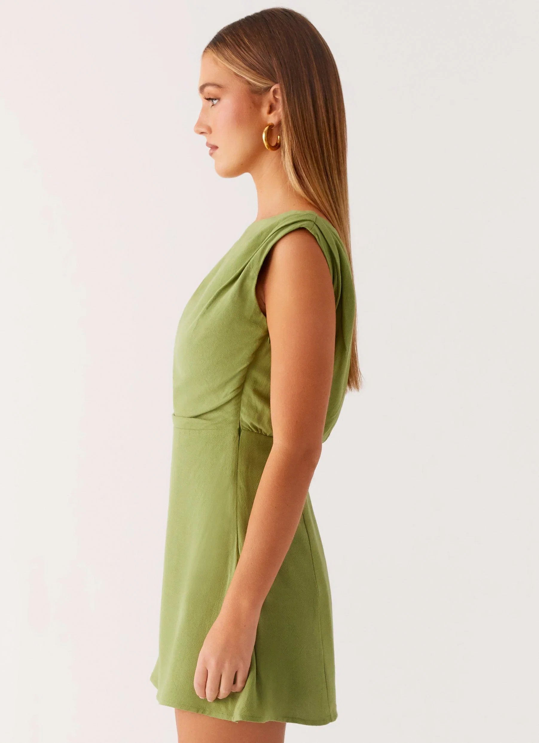 Lady Love Linen Mini Dress Cactus