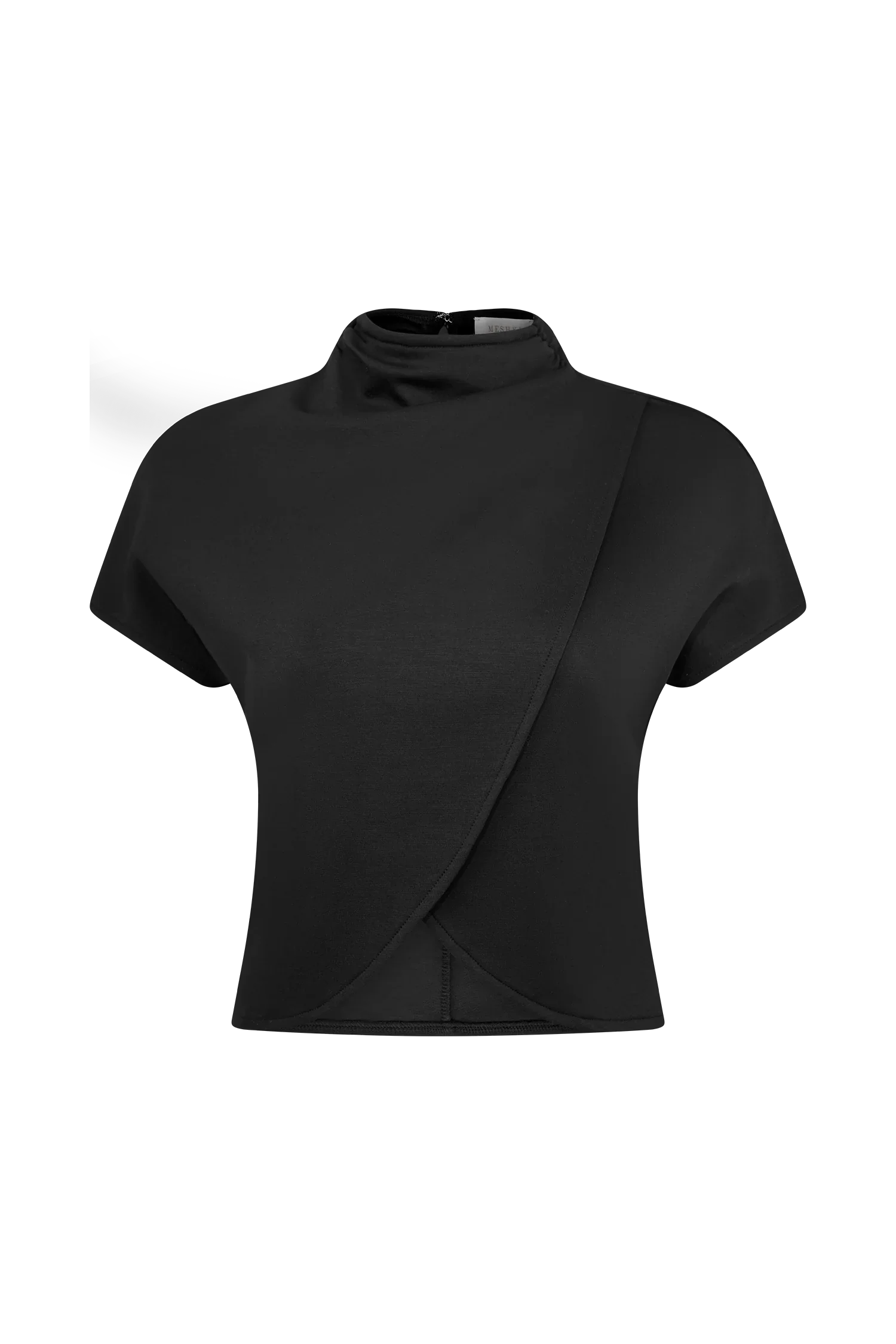 Eris High Neck Scuba Jersey Top Black