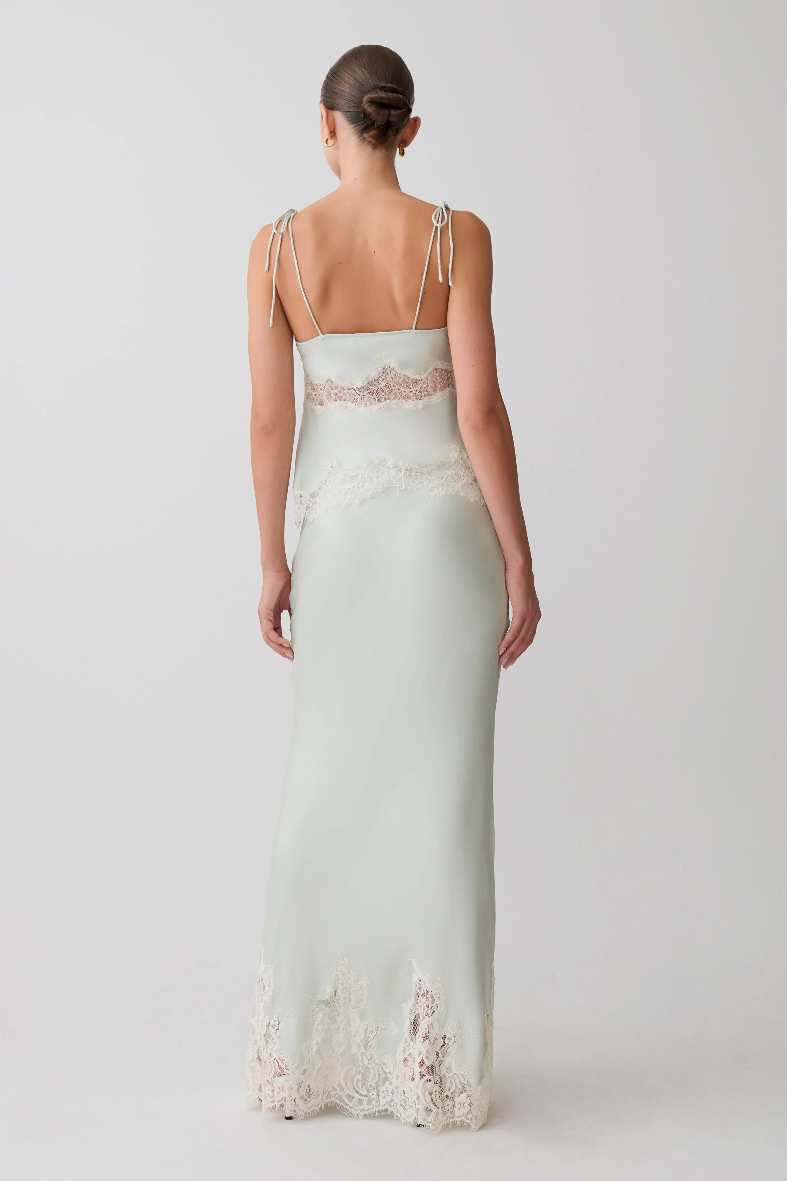 Nina Satin And Lace Camisole Sage