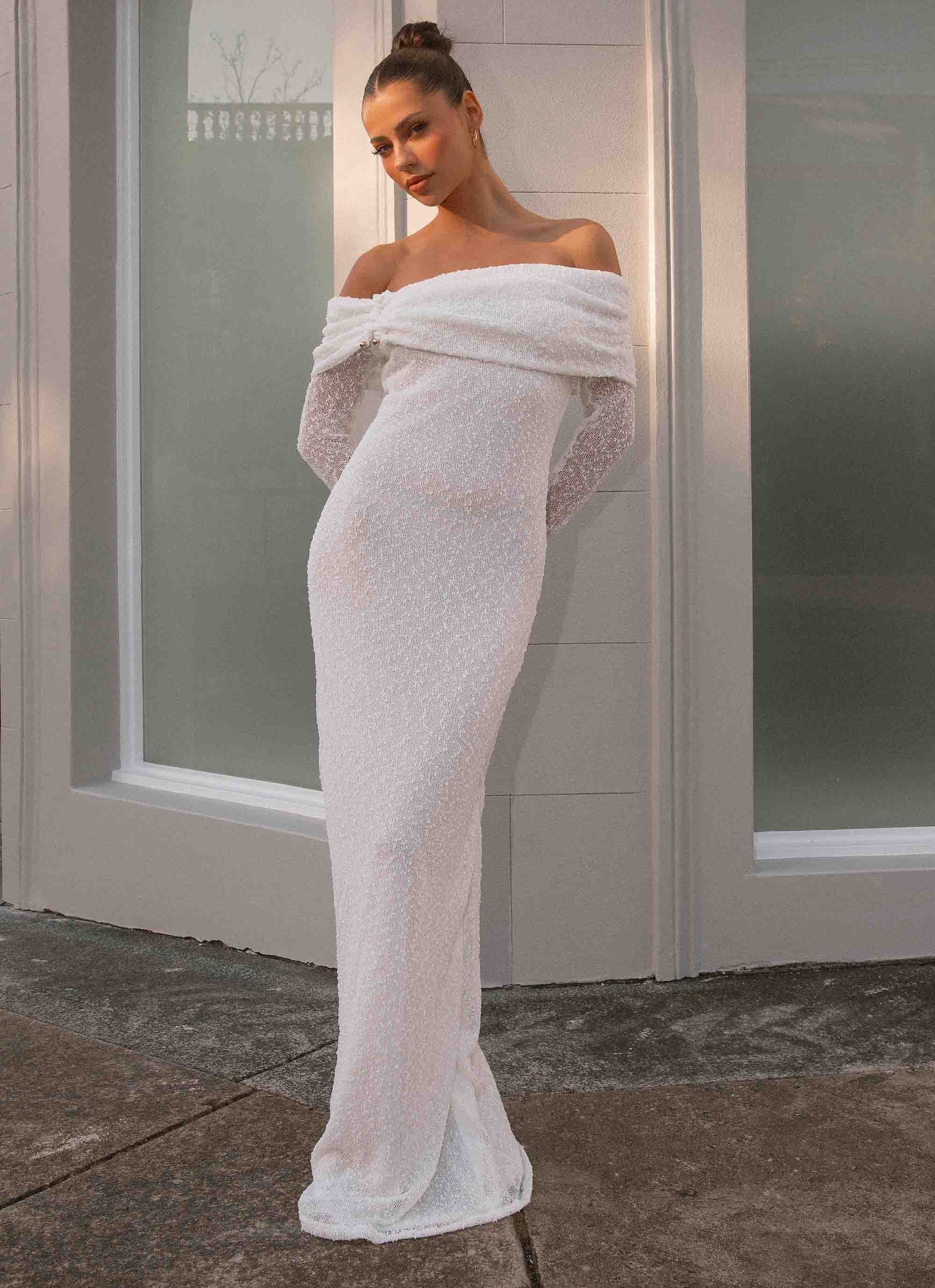 Pollyanna Knit Hardware Maxi Dress Ivory