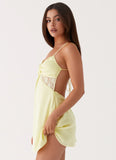Ayla Satin Mini Dress Yellow